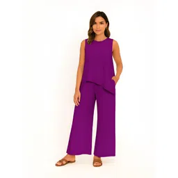 Moomaya Women Tank Top And Pants Co-ord Set With Pockets-picture-18