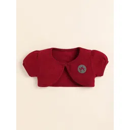 MooNKids Girls Conversational Printed Cotton Round Neck Fit & Flare Dress With Jacket image 5