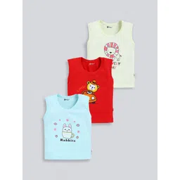 MoonKids Infants Pack Of 3 Printed Cotton Basic Vests R2-MK_Vest_329-picture-46