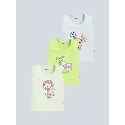 MoonKids Kids Pack Of 3 Printed Cotton Basic Vests-picture-27