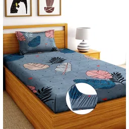 moonroof 244 TC Cotton Single Printed Fitted (Elastic) Bedsheet-picture-17