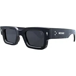 moonx Atlas UV Protected Square Sunglasses for Men & Women | Black Frame | Black Lens | Stylish Unisex Eyewear for Driving, Travel & Casual outings-picture-53