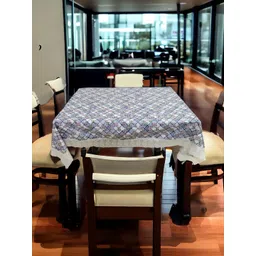 Mopak Decor White & Blue Printed Anti-Slip Table Cover-picture-16