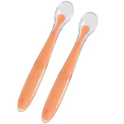 mopslik Soft Silicone Gel Tip Baby Infant Feeding Training Spoon Pack of 2 (Orange)- Plastic, Silicone-picture-12