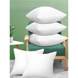 MORADO 5-Pcs White Pure Cotton Square Soft Breathable Fluffy & Comfortable Cushions-picture-34