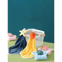 MORADO Blue & Pink 4-Pcs 400 GSM Microfiber Cartoon Hand Towels-image-5