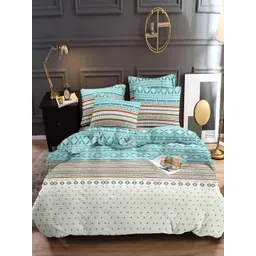 MORADO Sea Green & White Printed Single Duvet Cover-picture-35