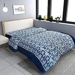 MORADO Single Bed Woolen Fabric 250 TC Geometric Quilt Cover/Duvet Cover/Rajai Cover/Blanket Cover for Winters with Zipper Closer (70x90 Inches, Gray)-picture-20