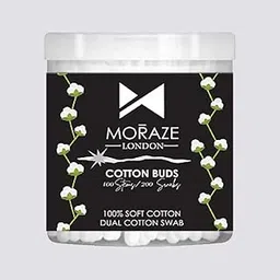 Moraze Premium Paper Stick Cotton Ear Buds, 100% Pure & Soft Cotton, 100 Stems (200 Swabs), for Ear Nose Cleansing and Makeup Removal-picture-28