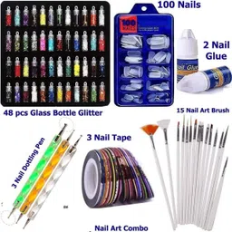 morbee Professional Nail Art 48 Pcs Glass Bottle 3D Nail Art Set B6-picture-44