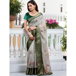 MORDEN MUSE Floral Printed Woven Design Border Saree-picture-37