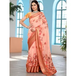 MORDEN MUSE Floral Printed Woven Design Saree With Blouse Piece-picture-35