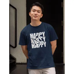 MORDEN MUSE Men Typography Printed Round Neck Pure Cotton T-shirt image 1