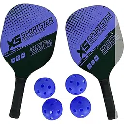 Morex Pickleball Racket Set [ 2 Rackets + 4 Balls ] | Wooden Pickle Ball Racket with Non-Slip Grip | Lightweight & Durable Pickleball Paddles Set for Kids & Adults | Outdoor Sports Game (Blue)-picture-20