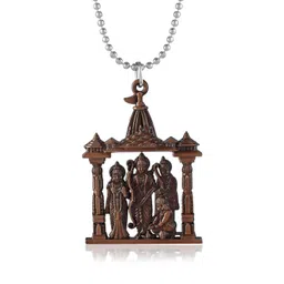 Morir Antique Copper Finish Brass Shri Ram Darbar Chain Pendant-picture-18