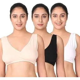 morph maternity | Feeding Bras for Women Leakproof| Bra for Feeding Moms | Non-Padded Wire | Pull Over Cup for Easy Feeding | Leak Proof & Skin Friendly Cups Prevents Leaks | Pack of 3-picture-11