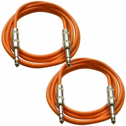 mortas (PACK OF2) Guitar,Instrument 6.35mm Mono Jack Male To 6.35 mm Male 1/4"Balanced Double Angled TRS Patch Cable-picture-17
