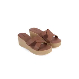 MOSAC Women Solid Open Back Platform Sandals image 1