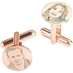 Custom Photo Engraved Cufflinks | Personalized Picture Cufflinks for Men | Wedding Anniversary Birthday Gift | MOSKAI-picture-20