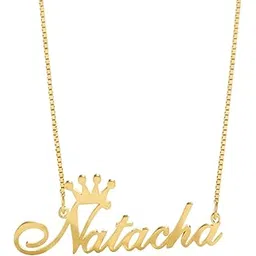 moskai Crown Personalized Name Necklace for Women & Girls | Custom Name Pendant | Gold Plated Stylish Queen Crown Necklace | Customized Gift for Birthday Anniversary Valentine | Fashion Jewellery for Girls-picture-17