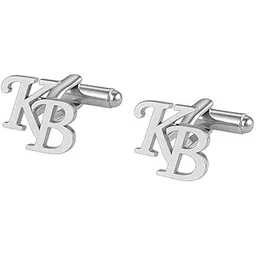 moskai Personalized Silver Initial Name Cufflinks for Men | Custom Monogram Cuff Links | Engraved Letter Jewelry Gift | Birthday and Wedding Accessories-picture-23