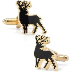 moskai Stag Deer Cufflinks for Men | Elegant Animal Design | Luxury Plated Base Metal with Enamel Finish | Wedding, Party & Formal Wear Accessory | Gift for Him-picture-16