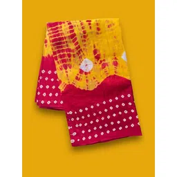 MOST Yellow Pure Cotton Bandhani Sarees image 2