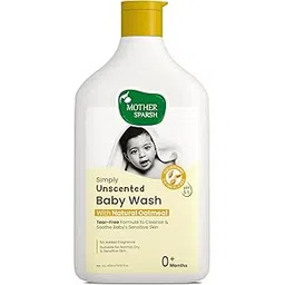 Mother Sparsh Simply Unscented Baby Wash With Natural Oatmeal- 400ml | Fragrance Free Baby Body Wash | Tear Free Formula for Newborn's Sensitive Skin-picture-12