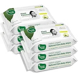 Mother Sparsh Natural Care Baby Wipes 60 Pcs (Pack of 6) I 100% Plant Made Fabric From Forest Land | Fresh+Cleanse (with Cucumber) Plant Powered Wet Wipes For Baby I Cotton Cloth Like Bigger Sheets-picture-35