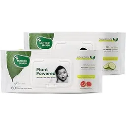 Mother Sparsh Natural Care Baby Wipes I 100% Plant Made Fabric From Forest Land | Gentle + Fresh (with Grapefruit & Cucumber) Plant Powered Wet Wipes For Baby I 60 Pcs each (Pack of 2)-picture-40