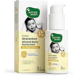 Mother Sparsh Simply Unscented Mineral Baby Sunscreen with Natural Oatmeal -50g, with SPF 50 & UVA/UVB Protection | Fragrance Free Sunscreen for Babies with Sensitive Skin-picture-11