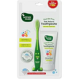 Mother Sparsh Toothpaste for Kids-50g, Mix Fruit (With Free Toothbrush) | Strengthens Gums, Whitens Teeth | Preservative & Fluoride Free Baby Toothpaste | Anti Cavity + Enamel Care-picture-30