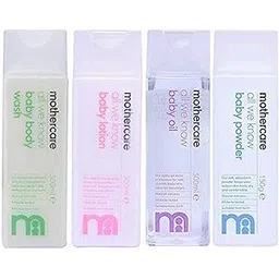 Mothercare All We Know Baby Body Wash (300ml), Baby Lotion (300ml), Baby Oil (300ml) and Baby Powder (150gm) Combo-picture-23