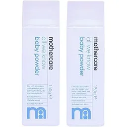 Mothercare All We Know Baby Powder (150g, Pack of 2) White-picture-13