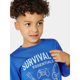 mothercare Boys Blue Printed Pure Cotton T-shirt-picture-40