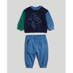 mothercare Boys Collegiate Full Sleeve 2-Piece Sweatshirt and Jogger Set-picture-22