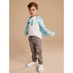 mothercare Boys Cotton Solid Smart Joggers Trousers-picture-40