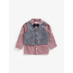 mothercare Boys Gingham Checked Printed Casual Shirt-picture-16