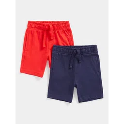mothercare Boys Pack Of 2 Solid Regular Fit Mid-Rise Knitted Pure Cotton Regular Shorts-picture-17