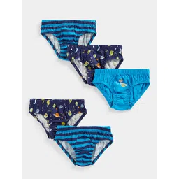 mothercare Boys Pack of 5 Blue Space Prints Printed Pure Cotton Briefs 410264452009-picture-43