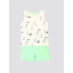 mothercare Boys Printed Pure Cotton T-shirt With Shorts-picture-32