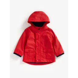 mothercare Boys Red Solid Hooded Tailored Jacket-picture-52