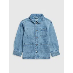 mothercare Boys Spread Collar Denim Pure Cotton Jacket-picture-58