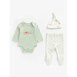 mothercare Boys Vehicle Printed Pure Cotton T-shirt With Trouser Bodysuit Set-picture-31