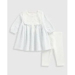 mothercare Girls Floral Print A-Line Dress with Leggings-picture-42