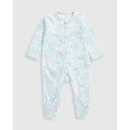 mothercare Girls Floral Print Cotton Zip-Up Sleepsuit-picture-46