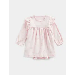 mothercare Girls Floral Print Pure Cotton Fit-Flare Long Dress-picture-21