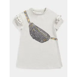 mothercare Girls Graphic Pinted Round Neck Pure Cotton A-Line Dress-picture-24