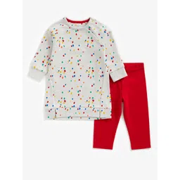 mothercare Girls Grey & Red Printed T-shirt with Leggings-picture-57