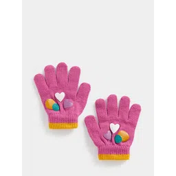 mothercare Girls Heart Embellished Winter Gloves-picture-33